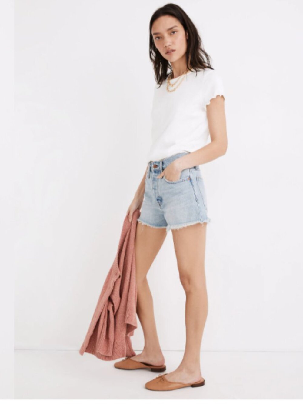 Madewell Light Wash Relaxed Denim Shorts
